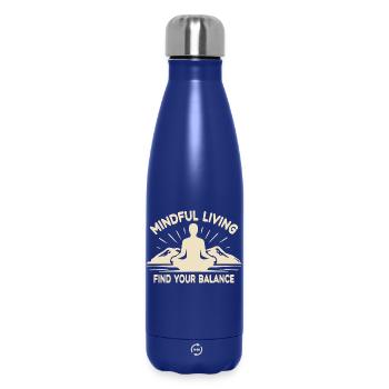Yoga, Meditation, Mountains, Mindfulness, Tranquility - Insulated Water Bottle 500 ml - dark blue  - Front
