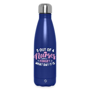 5 von 4 Krankenschwestern vergessen welchen Tag Humor - Thermosflasche 500 ml - Dunkelblau  - Vorne