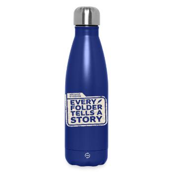 Jeder Ordner erzählt eine Geschichte - Thermosflasche 500 ml - Dunkelblau  - Vorne