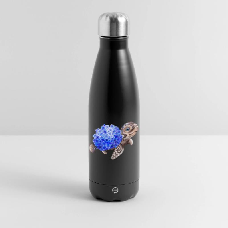 Turtle with Hydrangea Insulated Water Bottle 500 ml
