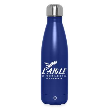 L'aigle ne pourchasse pas les mouches - Bouteille isotherme 500 ml - bleu foncé  - Devant