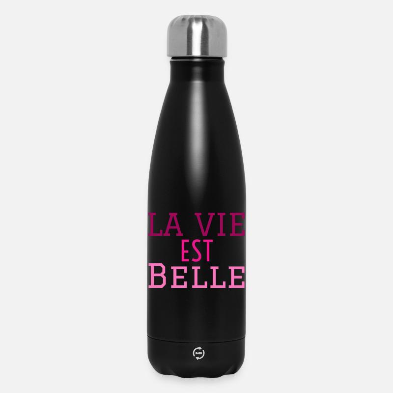 la vie est belle - Bouteille isotherme 500 ml - noir