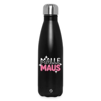 Mallemaus JGA Frauen Mallorca Fan Party Malle Maus - Thermosflasche 500 ml - Schwarz - Vorne