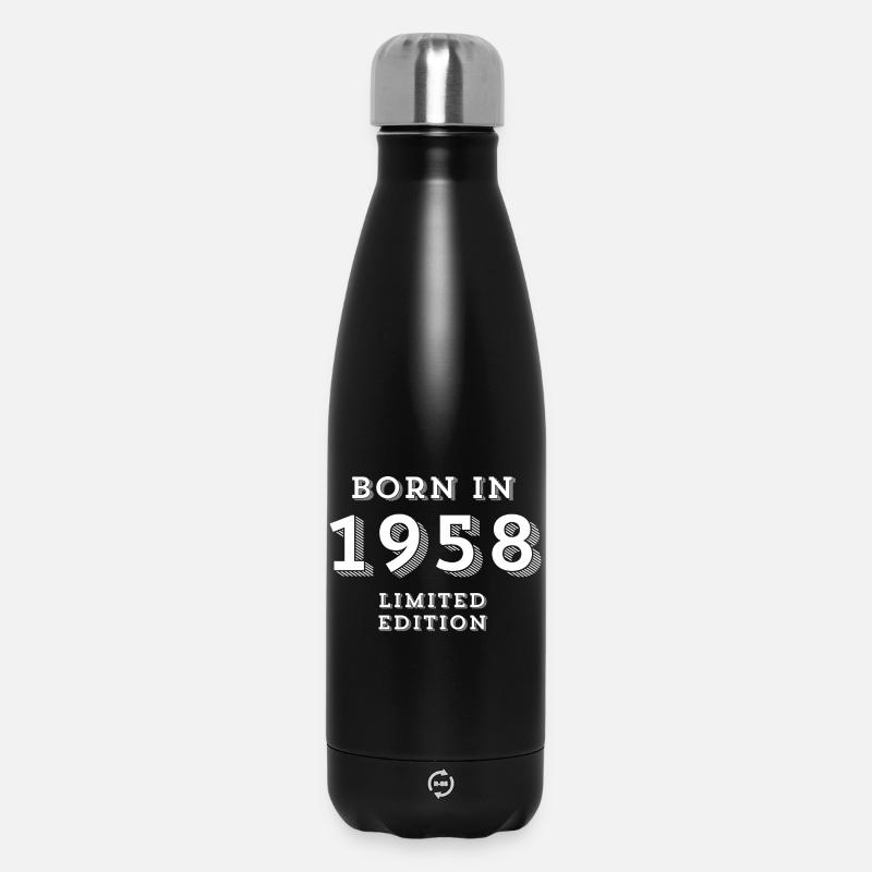 1958, date de naissance, année de naissance - Bouteille isotherme 500 ml - noir