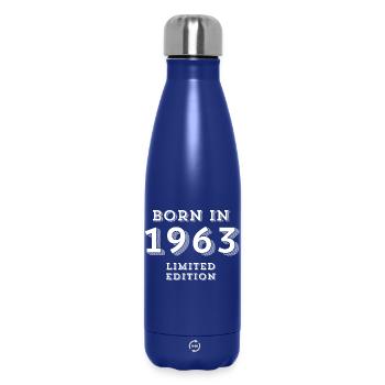 1963, year of birth, date of birth - Insulated Water Bottle 500 ml - dark blue  - Front