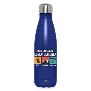Paraglider ENJOY THE SIMPLE LIFE Funny - Insulated Water Bottle 500 ml - dark blue  - Front