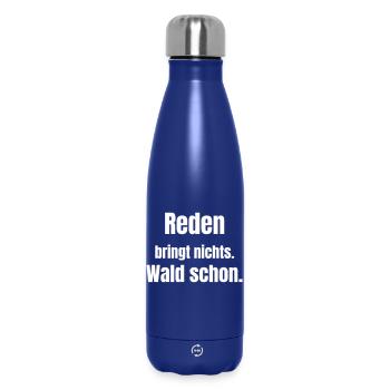 Talking doesn't help, but the forest does - Insulated Water Bottle 500 ml - dark blue  - Front