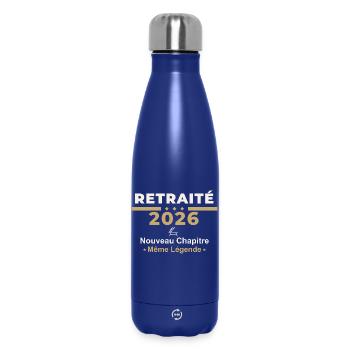 Retraité 2026 – Humour Retraite - Bouteille isotherme 500 ml - bleu foncé  - Devant
