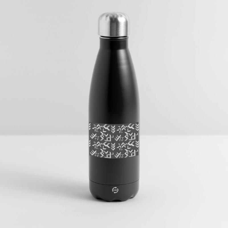 Deco pattern triangles grey-white Insulated Water Bottle 500 ml