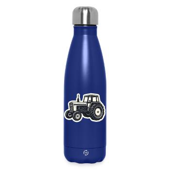 Traktor Linienzeichnung Vintage - Thermosflasche 500 ml - Dunkelblau  - Vorne