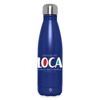 I'm crazy (dark) - Insulated Water Bottle 500 ml - dark blue  - Front