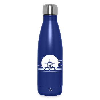 Airplane Sketch - Insulated Water Bottle 500 ml - dark blue  - Front