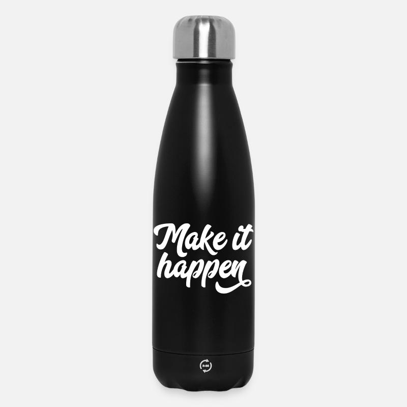 Make It Happen Typography - Insulated Water Bottle 500 ml - black