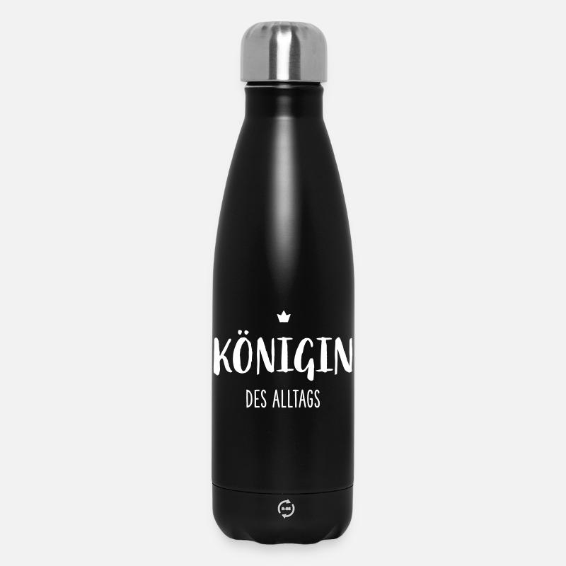Königin des Alltags – Lustiges Statement Design - Thermosflasche 500 ml - Schwarz