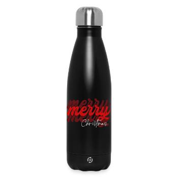 Scénario de Joyeux Noël qui se chevauche - Bouteille isotherme 500 ml - noir - Devant