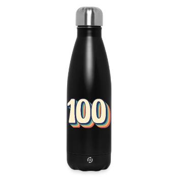 Vintage Rétro Numéro 100 cent T-Shirt - Bouteille isotherme 500 ml - noir - Devant