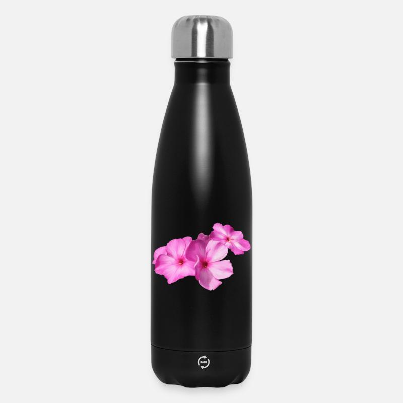 Pink Morning Glory Blütenmeer - Thermosflasche 500 ml - Schwarz