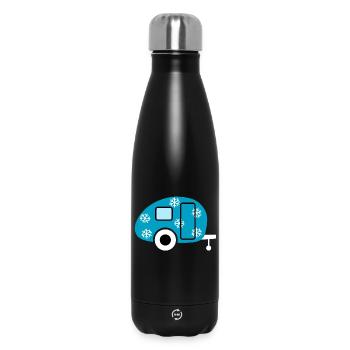 Caravan Camping Schnee Schneeflocken Winter Fan - Thermosflasche 500 ml - Schwarz - Vorne