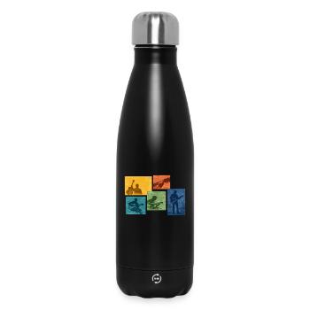 Gitarrengrunge Farbblöcke - Thermosflasche 500 ml - Schwarz - Vorne