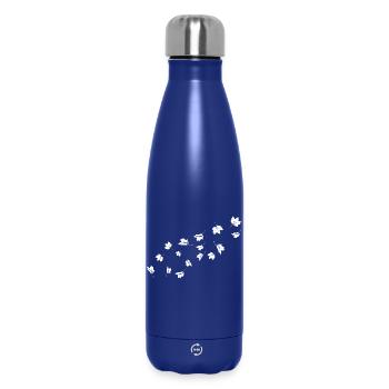 Minimalist maple leaves blowing in the wind - Insulated Water Bottle 500 ml - dark blue  - Front
