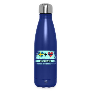 Norvège et Suède 100% Parfait / Cadeau - Bouteille isotherme 500 ml - bleu foncé  - Devant
