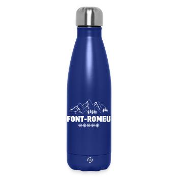 station de ski, domaine skiable, Font-Romeu - Bouteille isotherme 500 ml - bleu foncé  - Devant