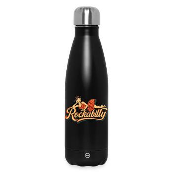 Rockabilly Femme Années 50 Allongé Jupon Cadeau - Bouteille isotherme 500 ml - noir - Devant