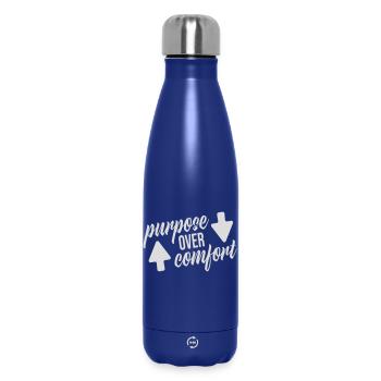 Purpose Over Comfort Motivation Mindset Wachstum - Thermosflasche 500 ml - Dunkelblau  - Vorne