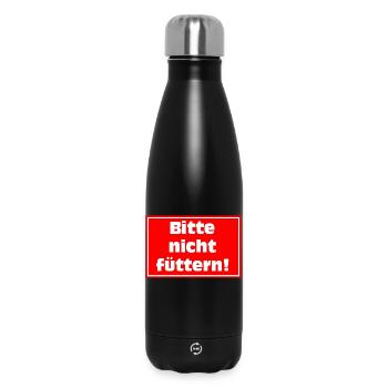 Please do not feed warning signs - Insulated Water Bottle 500 ml - black - Front