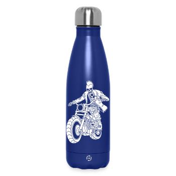 The White Biker from Hell - Insulated Water Bottle 500 ml - dark blue  - Front