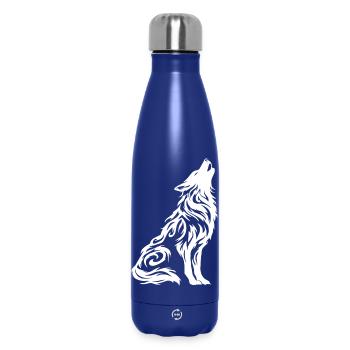Wolf Tribal Tattoo - Thermosflasche 500 ml - Dunkelblau  - Vorne