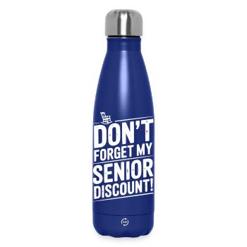 Don’t Forget My Senior Discount - Insulated Water Bottle 500 ml - dark blue  - Front