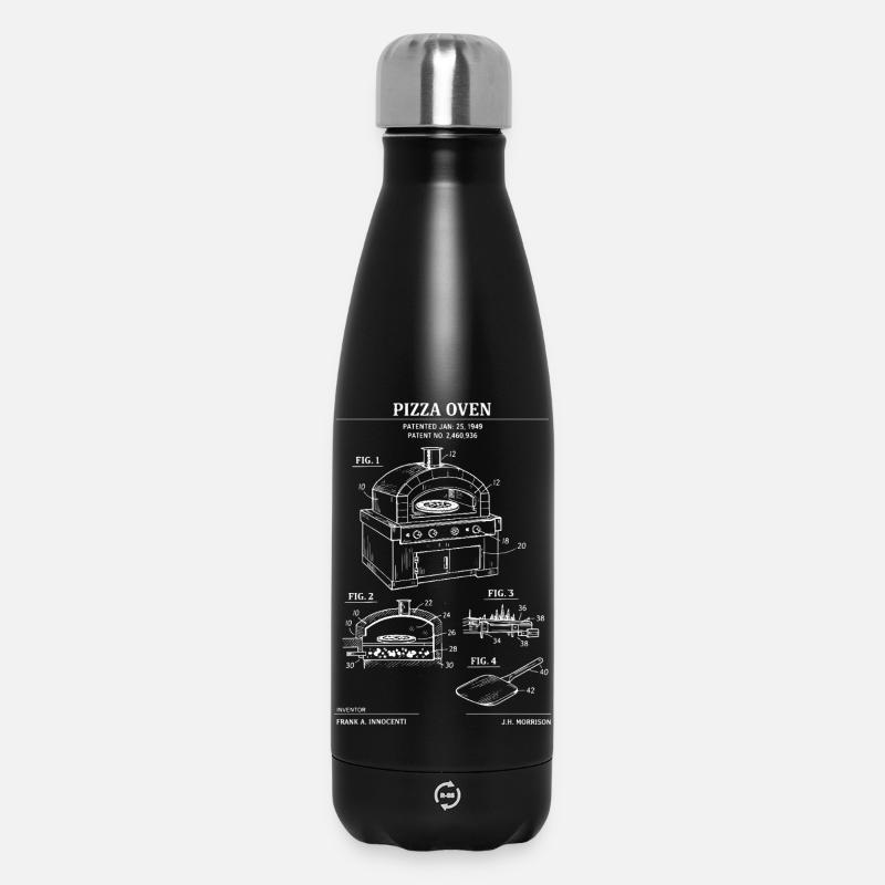 Plan de brevet pour four à pizza - Bouteille isotherme 500 ml - noir