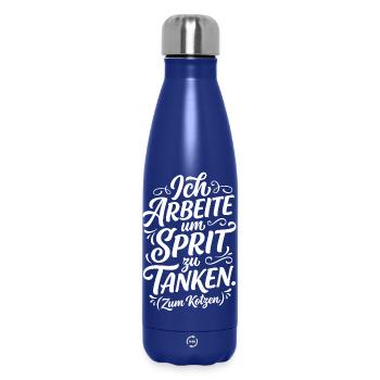 Ich arbeite um Sprit zu tanken - Thermosflasche 500 ml - Dunkelblau  - Vorne