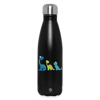 Lustige Dinosaurier Arten I Dino Kinder Geschenk - Thermosflasche 500 ml - Schwarz - Vorne