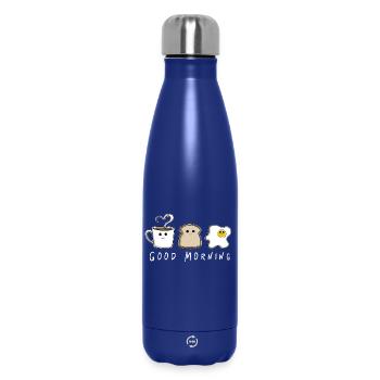 Good Morning Breakfast Team I Brunch Gift - Insulated Water Bottle 500 ml - dark blue  - Front