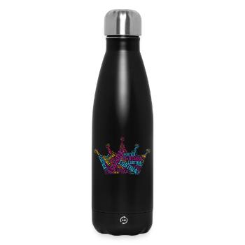 LGBTQIA+ Crown Word Cloud Lgbt Gay Pride T-Shirt - Insulated Water Bottle 500 ml - black - Front