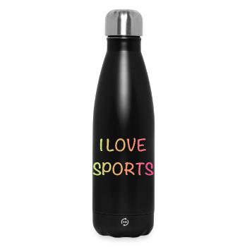 I Love Sports – Colorful Gradient Font - Insulated Water Bottle 500 ml - black - Front