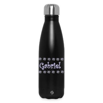 Gabriel Florale Pastel Name Deco - Insulated Water Bottle 500 ml - black - Front