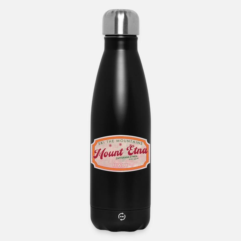 Ätna Italienisches Skiabzeichen - Thermosflasche 500 ml - Schwarz