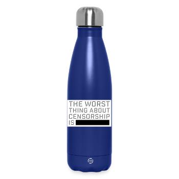 The Worst Thing About Censorship Is Funny Irony - Insulated Water Bottle 500 ml - dark blue  - Front