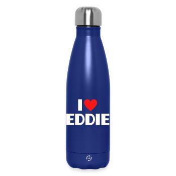 J’adore Eddie Red Heart Déclaration rétro - Bouteille isotherme 500 ml - bleu foncé  - Devant