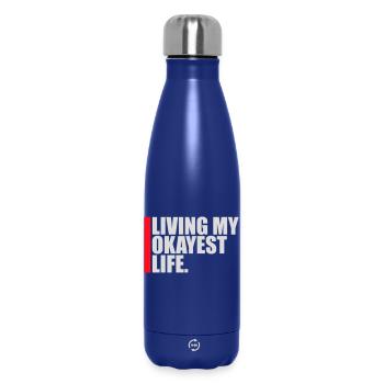 Vivre ma vie la plus correcte Drôle de dicton, médiocre - Bouteille isotherme 500 ml - bleu foncé  - Devant