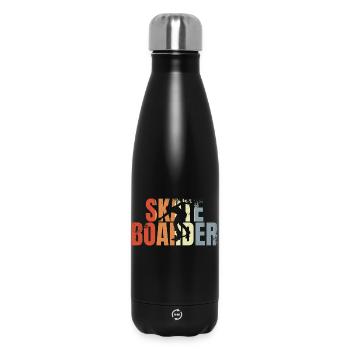 Retro Skateboarder - Thermosflasche 500 ml - Schwarz - Vorne