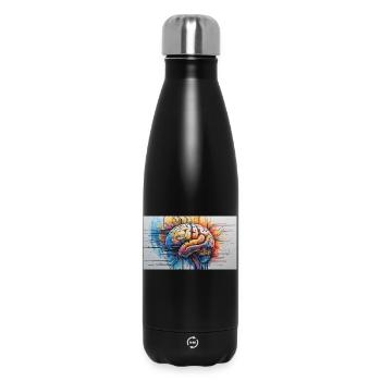 Artificial Brain Colored Circuit - Insulated Water Bottle 500 ml - black - Front