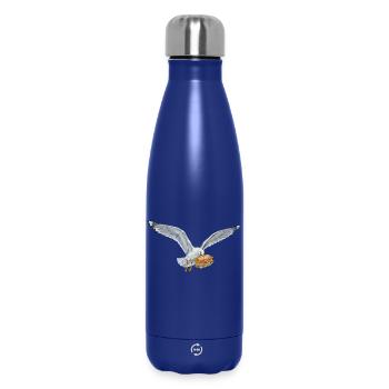 Lustige Möwe Stiehlt Fischbrötchen Strand - Thermosflasche 500 ml - Dunkelblau  - Vorne
