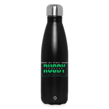 Rugby forever my sport my passion green - Insulated Water Bottle 500 ml - black - Front