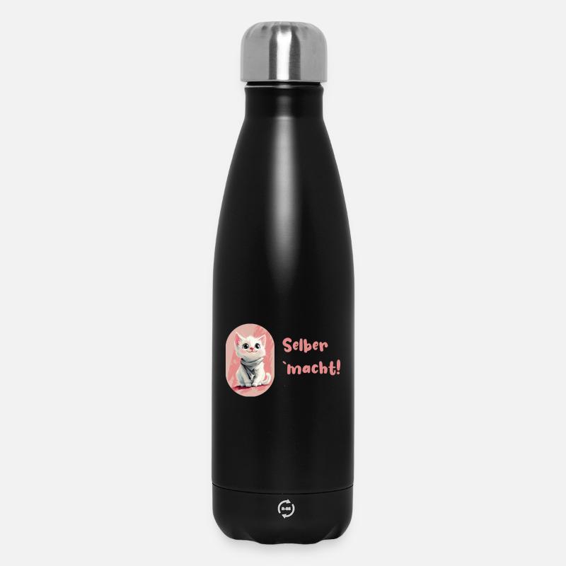 Proud cat "does it yourself" - Insulated Water Bottle 500 ml - black