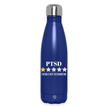 Vivid Abstract Ocean Wave Pattern - Insulated Water Bottle 500 ml - dark blue  - Front