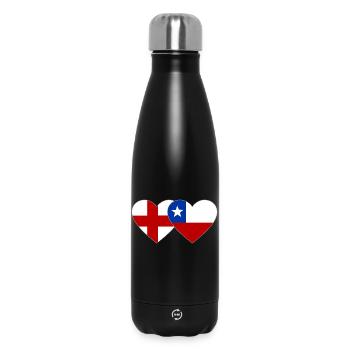Schweden Chile Flagge Herz - Thermosflasche 500 ml - Schwarz - Vorne